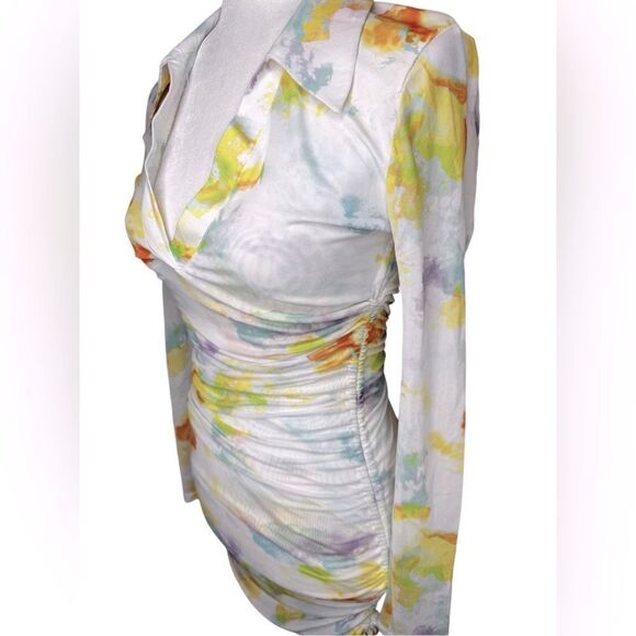 Bar III x Nicole Williams English printed drawstring dress size XS - Picture 7 of 10